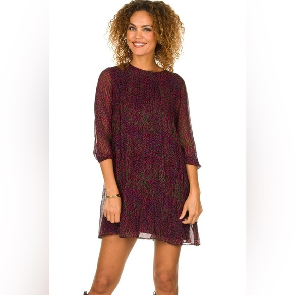 Ba&sh Grace Pleated Crepon Mini dress ❤️ - Picture 1 of 16